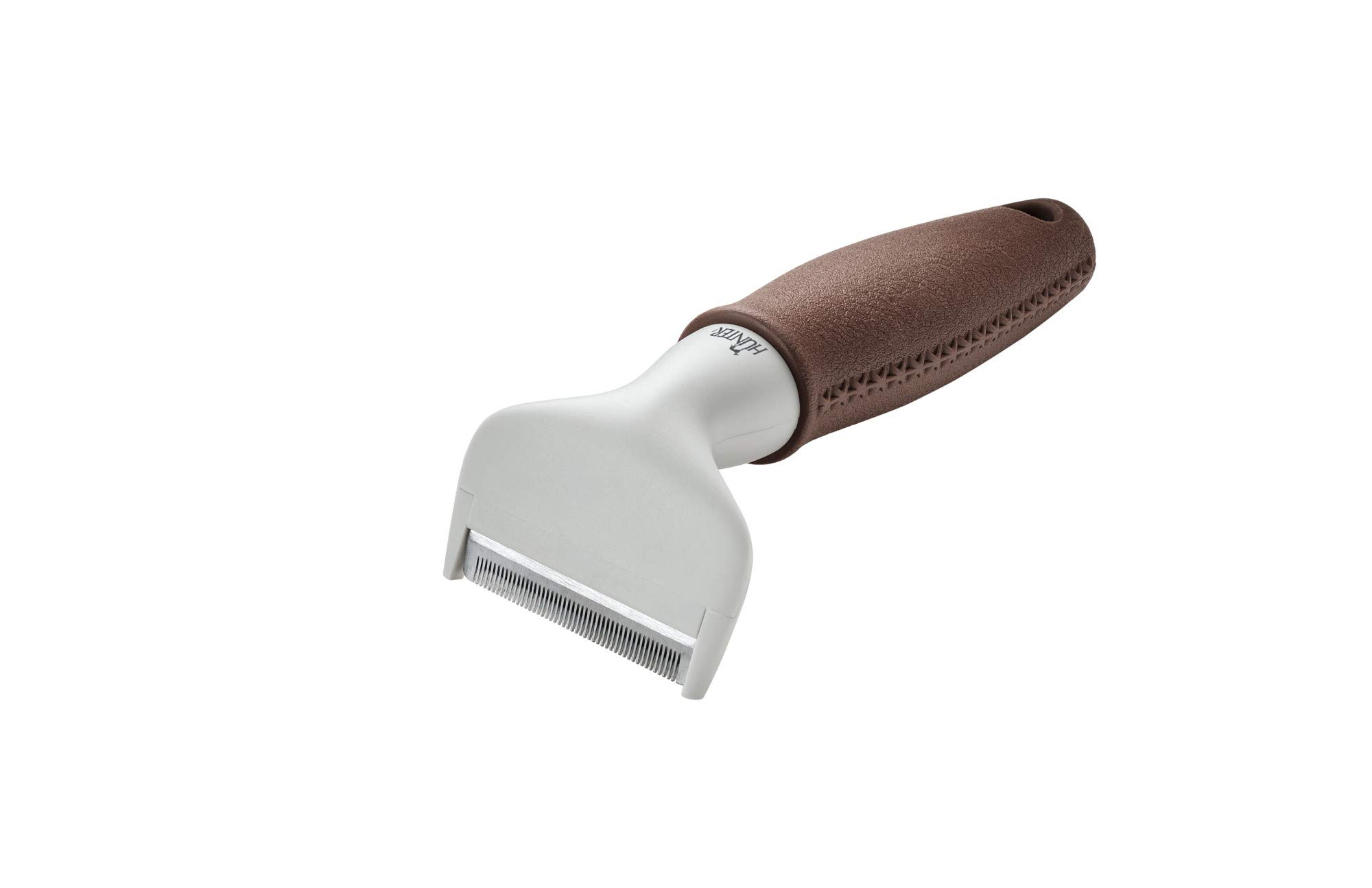 Hunter SPA Trimmstriegel mit Edelstahlklinge, für mittel- bis langhaarige Hunde und Pferde, 15,5 x 6,5 cm, M