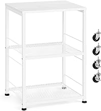 OYEAL End Table, Small Side Table Living Room, White Nightstand with 2-Tier Storage Shelf, Printer Stand Sofa Table for Small Spaces, Living Room, Bedroom, Easy Assembly