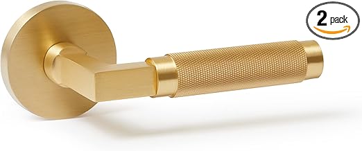 Solid Brass Satin Gold Non-Turning Dummy Lever - St. Tropez - Door Handle