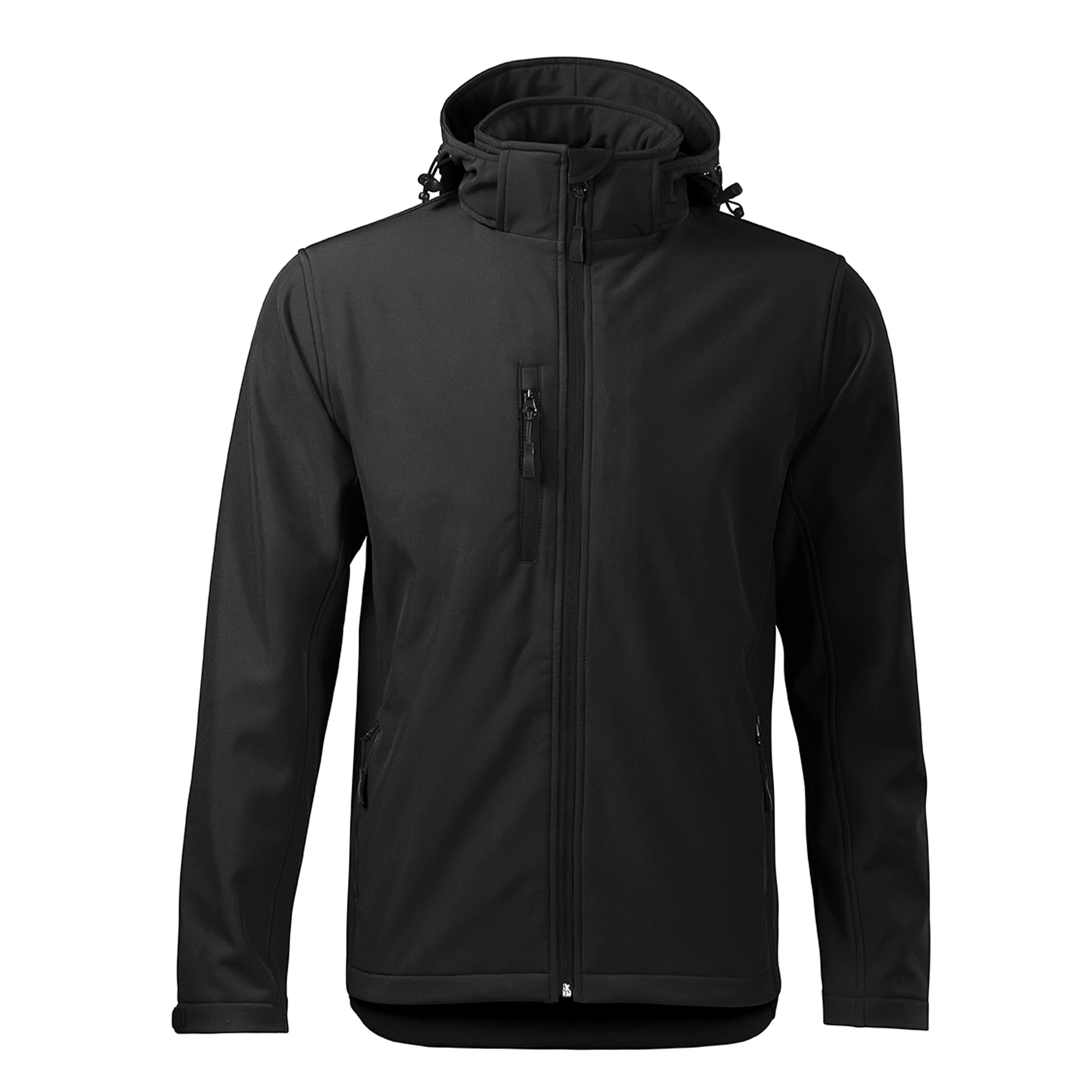 DELUNO Outdoor Softshelljacke Herren mit Kapuze Winddichte Funktions-Jacke Neu M L XL 2XL 3XL 4XL Schwarz