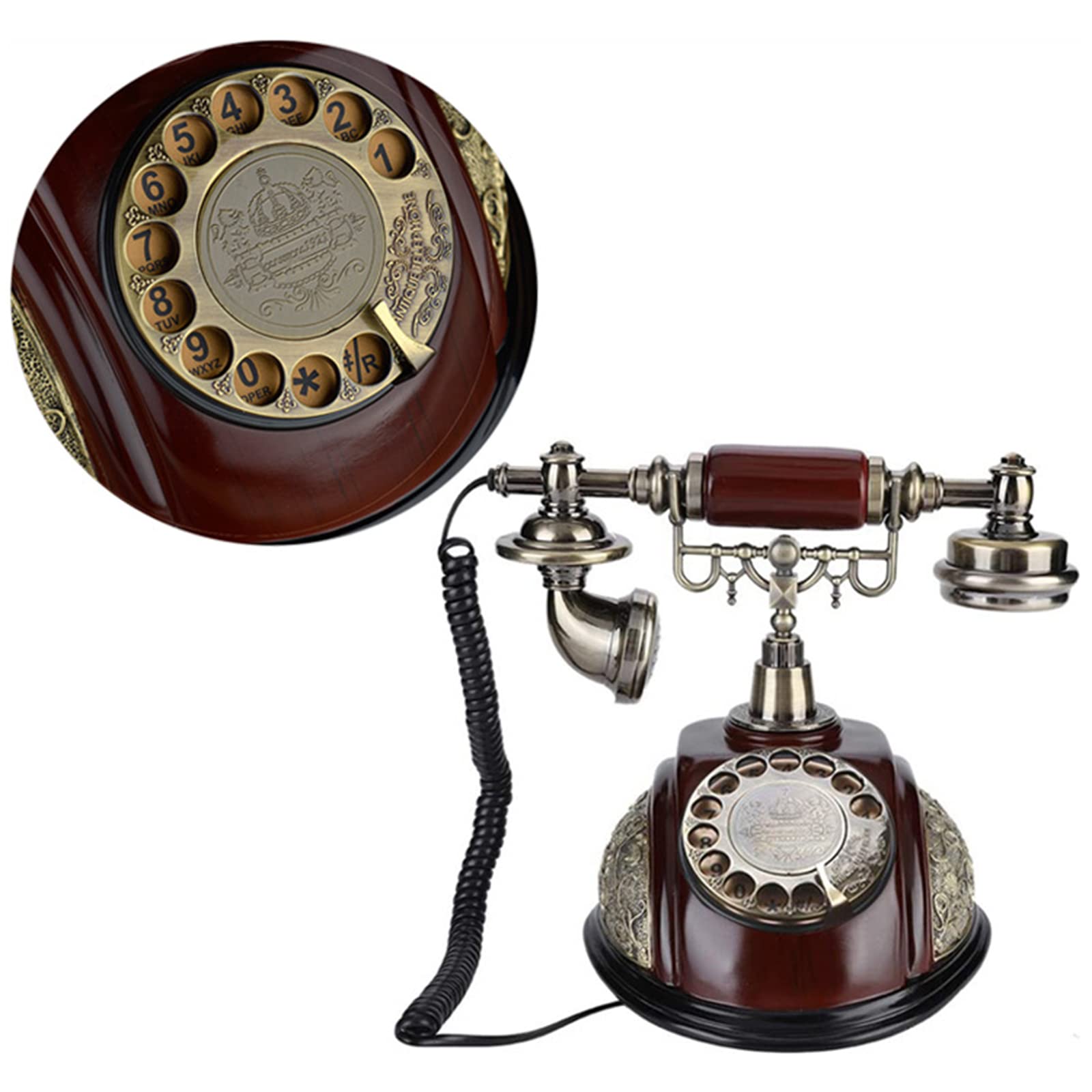 EALLEN Telefono Retrò ID Chiamante Retroilluminato, Vintage Telefono Fisso Cablato Per Soggiorno, Camera Da Letto, Studio, Ufficio, Regali, ECC