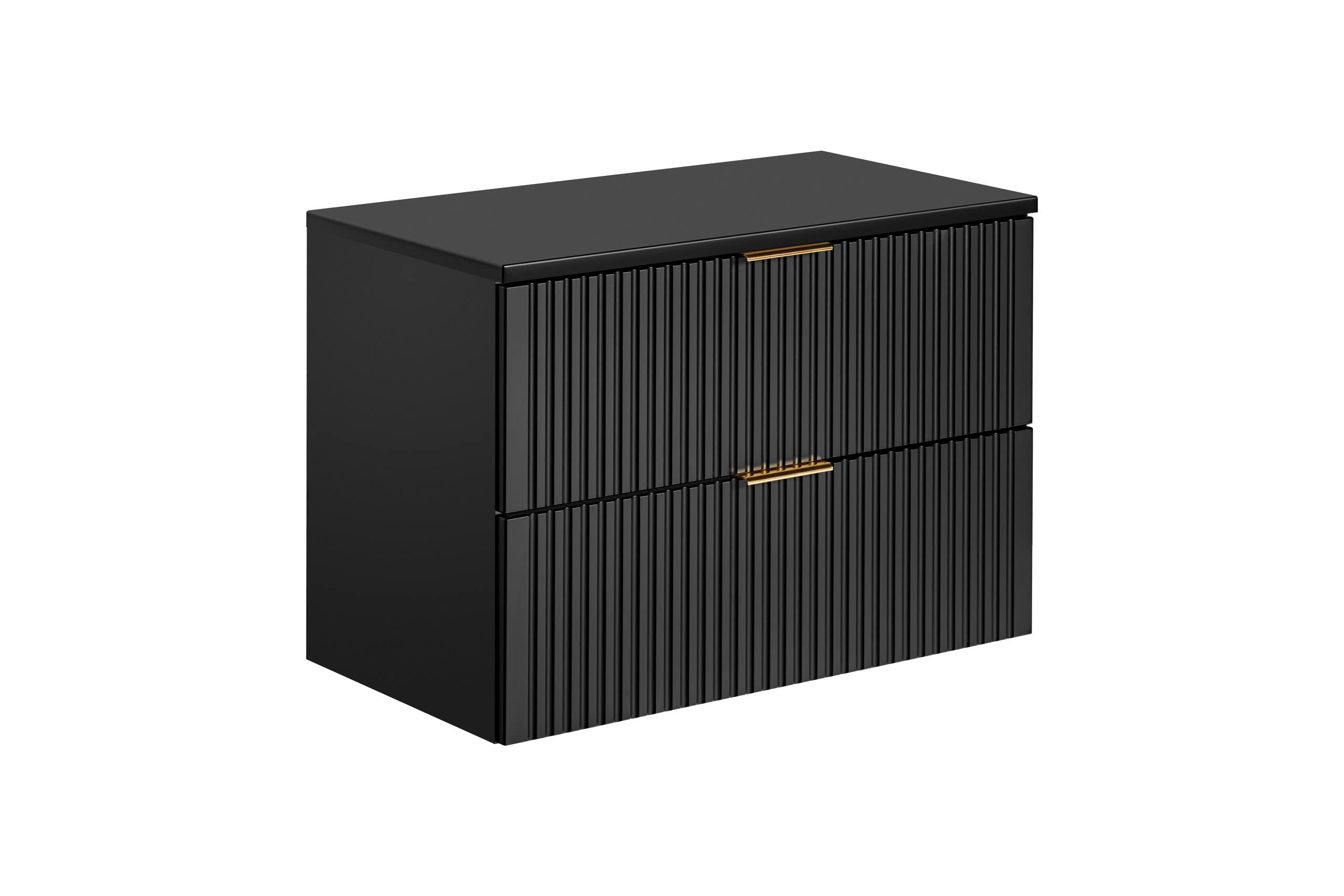 PIASKI Mueble de Lavabo ADEL Black 80 cm, Con Encimera o Lavabo Empotrado, Negro, Para Baño