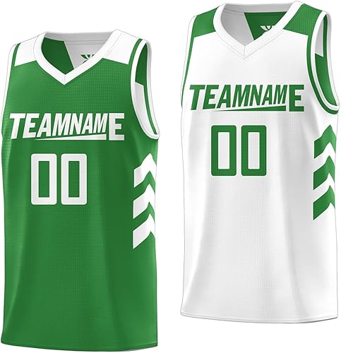 Camiseta de baloncesto reversible para hombres y jóvenes, camisetas de rendimiento atlético, número de nombre del equipo personalizado, talla única