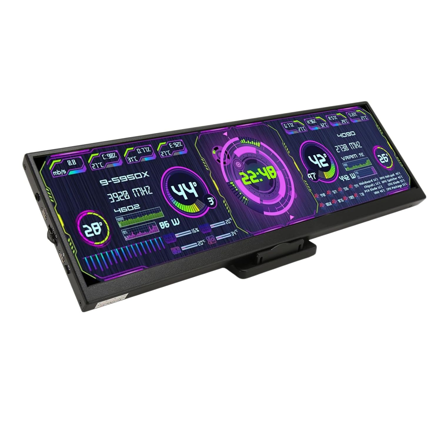 Zopsc Computer Temp Monitor, 12.7 Inch 4K PC Sensor Panel Display for Aida64 Sub, IPS USB Mini Screen CPU GPU RAM Data Monitor for PC Laptop Desktop