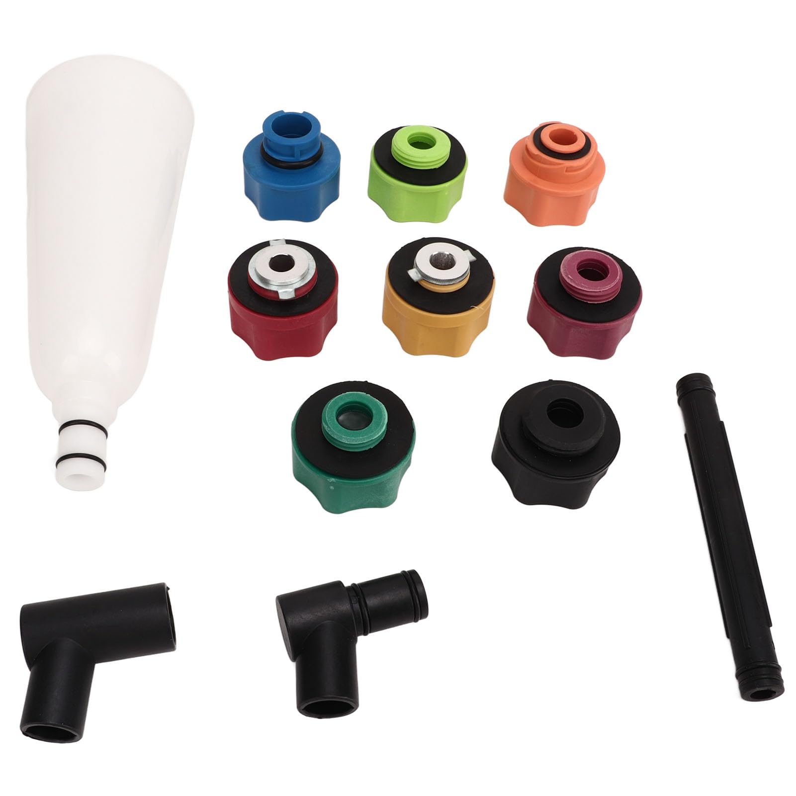 Bediffer Kit de Llenado de Embudo de Aceite Juego de Embudo de Aceite de Motor sin Derrames de Alta Eficiencia para Uso Automotriz 12 Piezas ABS y Metal