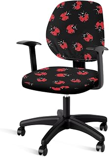 GLENLCWE Red Ladybug Office Chair Seat Covers Stretch Polyester Computer Chair Slipcovers for Desk Chairs/Rotating Chairs