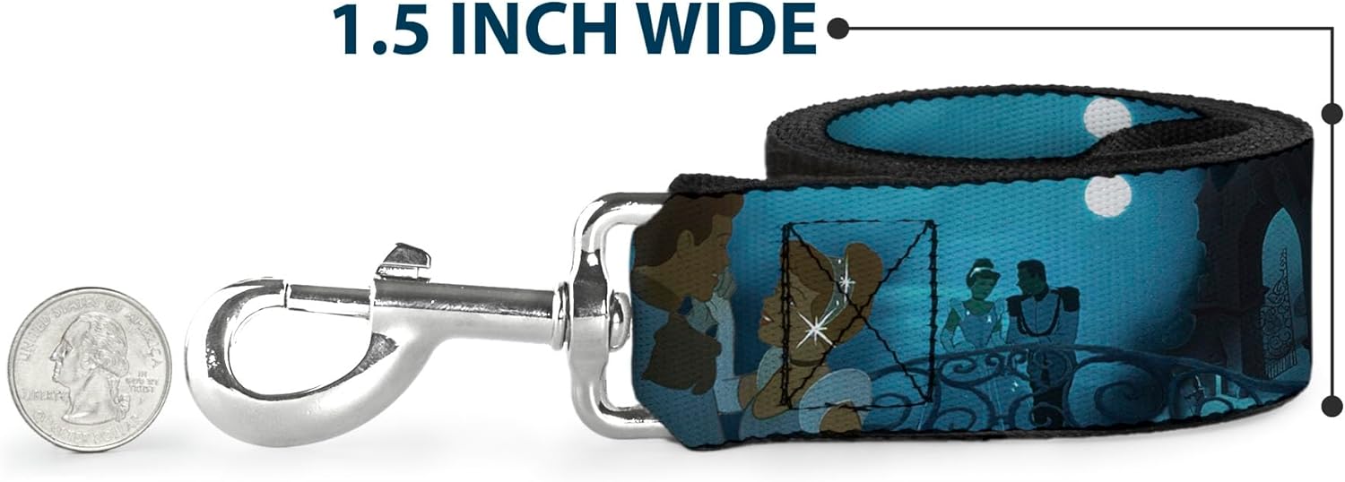 Buckle-Down Pet Leash - Cinderella Transformation Blue Fade - 6 Feet Long - 1" Wide