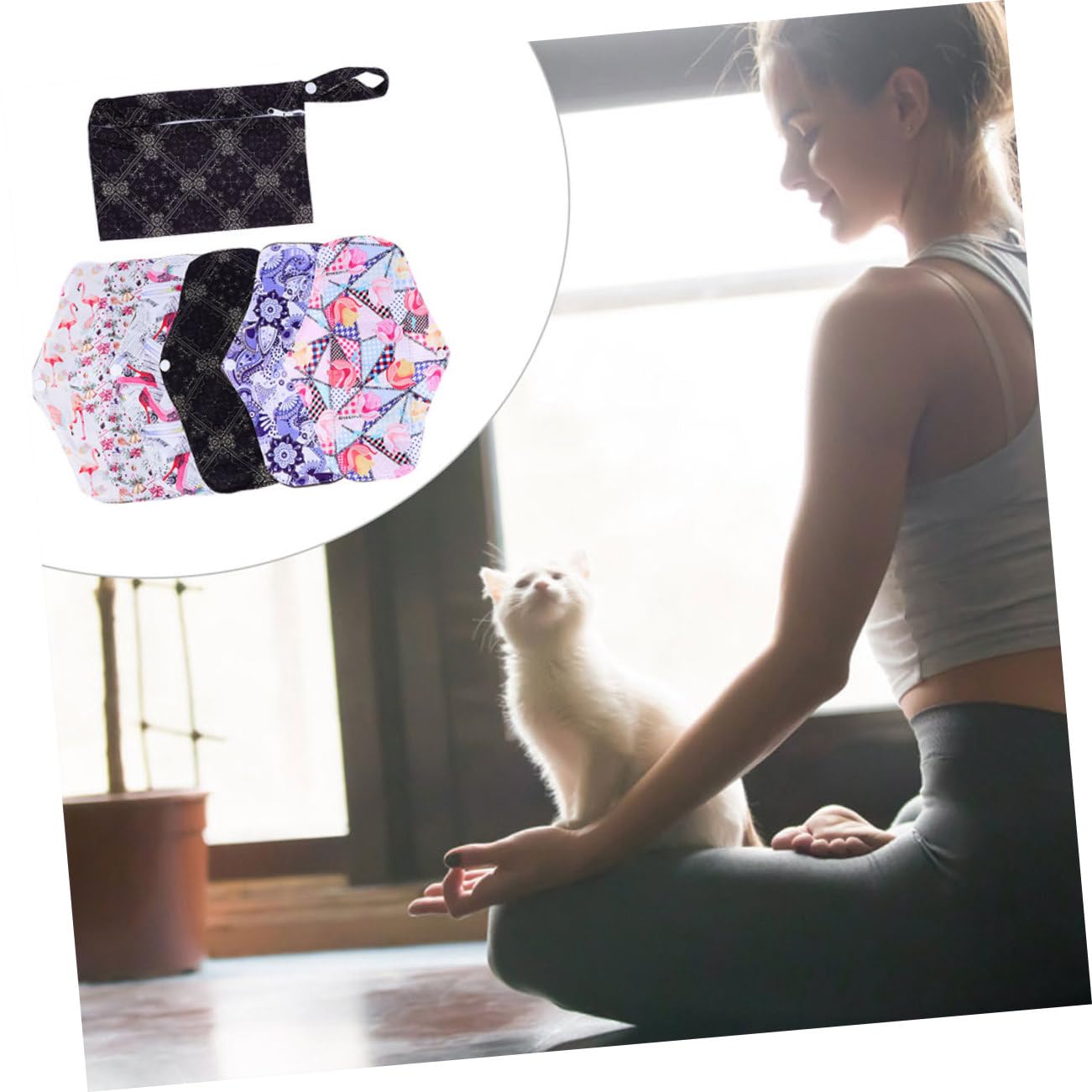 Pad-set 7-teilig Anthrazit Menstruationsservietten Auslaufsicher Stillunterlage Für Frauen Zufälliger Stil