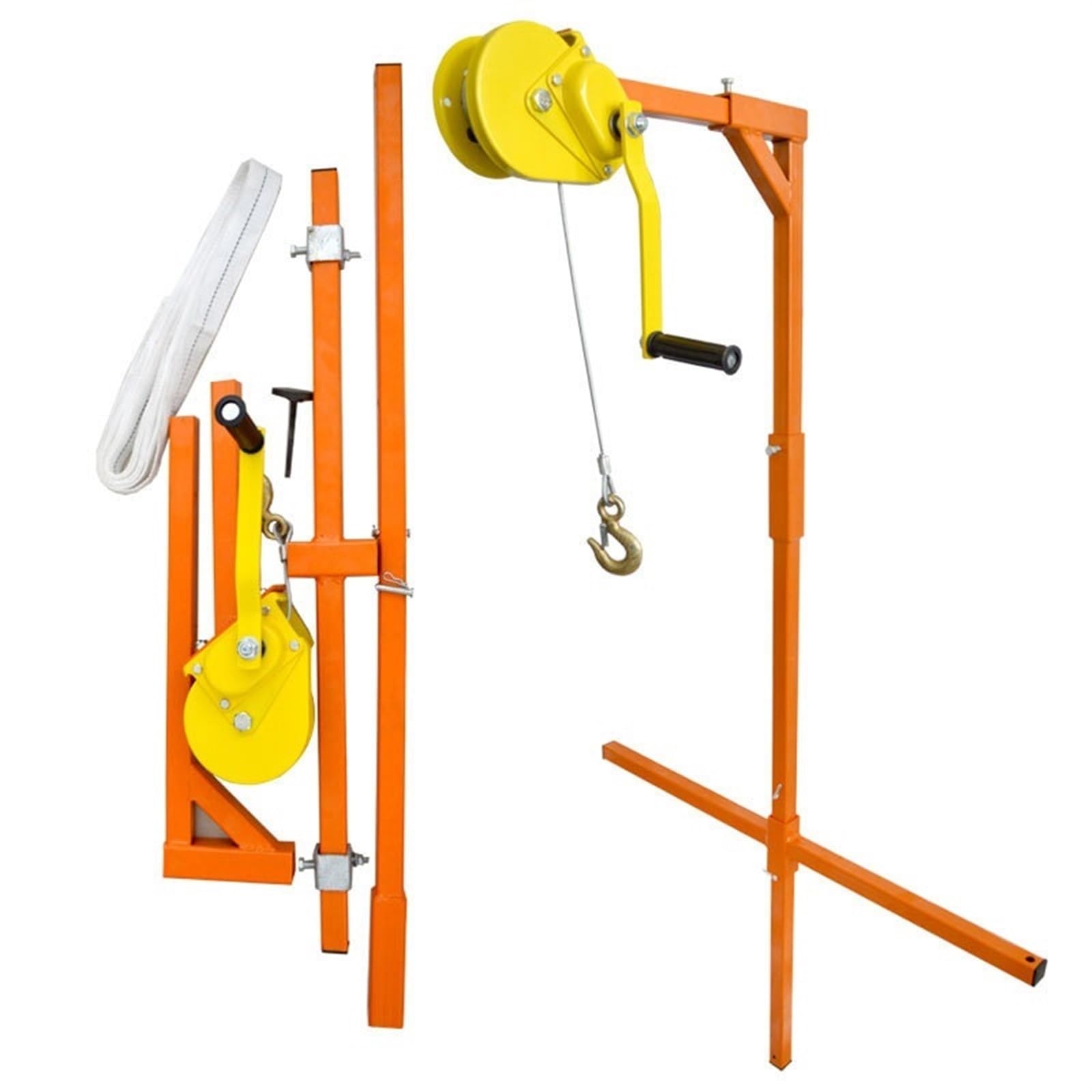Air Conditioning Outdoor Unit Specialized Installation Tool, Hand Winch + Bracket, Universal Disassembly Lift Tool MINGPING(3HP bracket+10m winch)