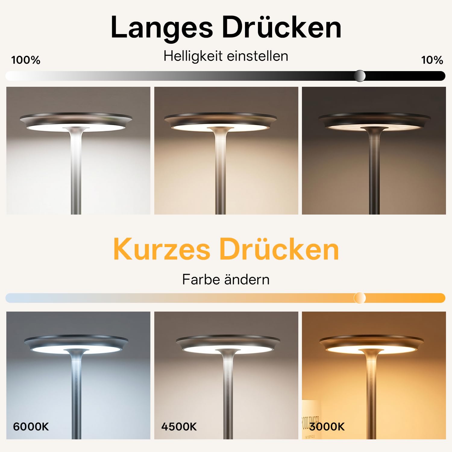 Gresonic 2er led akku tischleuchte nachttischlampe–tischlampe Silber per Touch dimmbar, lampe akku mit USB,tischlampe akku für modernes Wohnzimmer, Schlafzimmer Außenbereich vintage tischlampe
