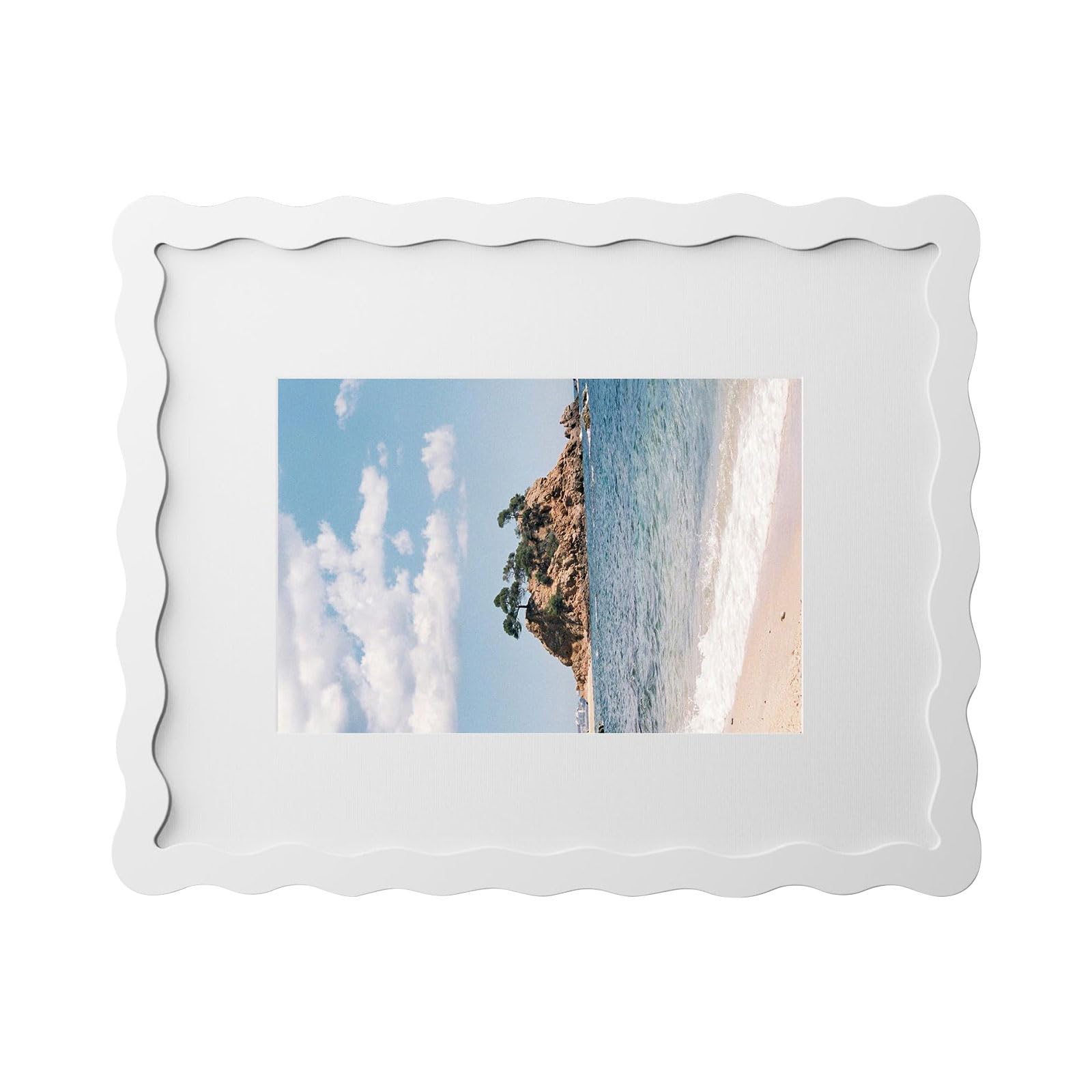 OSNIYAW 8x10 Curved Picture Frame Built From Wood and Glass Perfect for Wall or Tabletop Decoration Wall Hanging Photo Frame