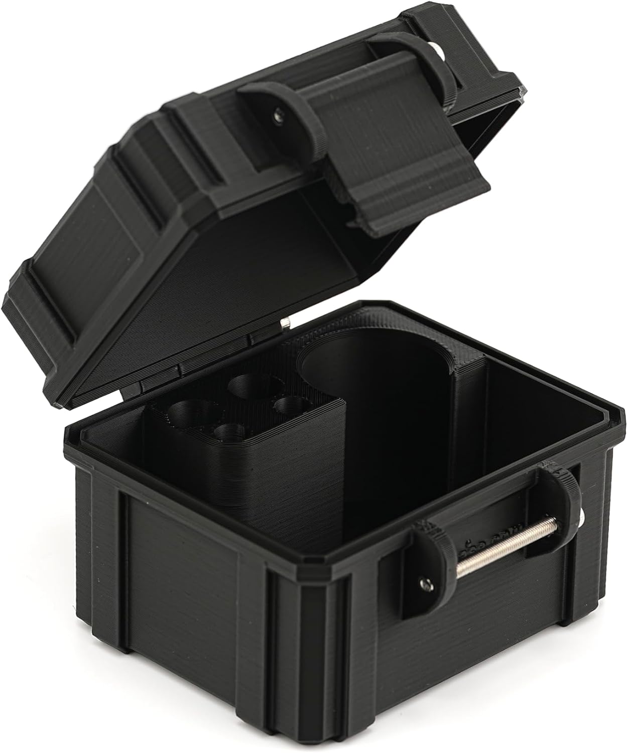 Case Compact Storage Case with Compartments for Scleral Lens Tools, Black USA Made (Metallic)