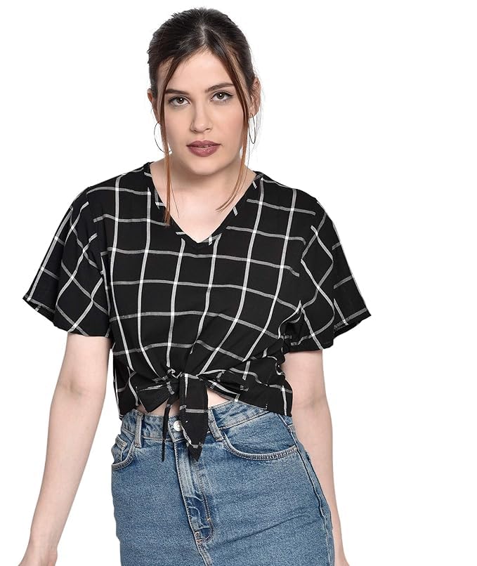 Women Viscose Knot Front Top-picture-19