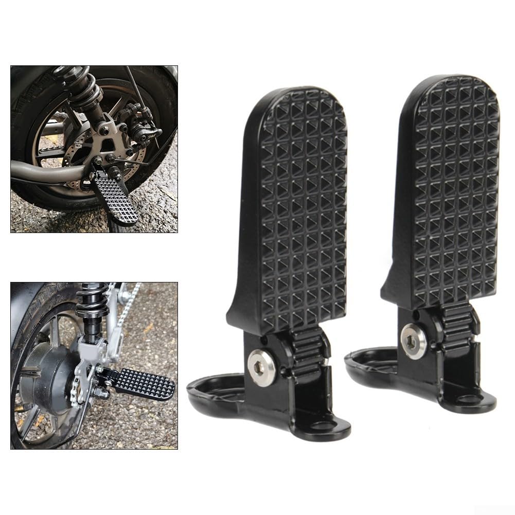 Poggiapiedi posteriore per bici elettrica, Coppia di pedane per bicicletta facile da riporre, antiscivolo pedale pieghevole leggero compatibili con bici pieghevoli, mountain bike
