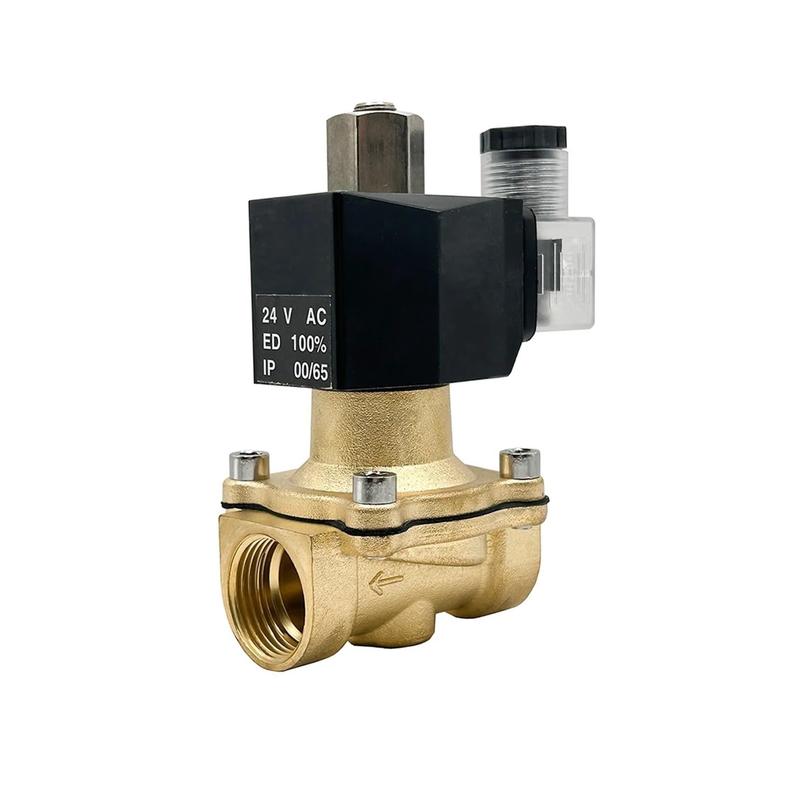 Électrovanne en laiton 1 pouce normalement ouverte alimentée en 380V BSP pour réseaux d'eau