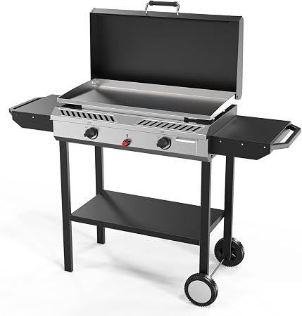 Bonnlo 2-in-1 Propane Stove and Griddle, Iginition Outdoor Gas Cooker
