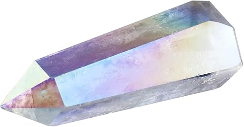 mookaitedecor Varitas de cristal curativo, 6 facetas de un solo punto para meditación de chakras, reiki, decoración del hogar, ángel aura cuarzo