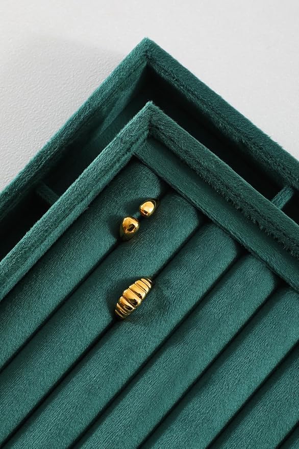 Image of Premium Ring Velvet Jewelry Drawer Organizer Tray Stackable