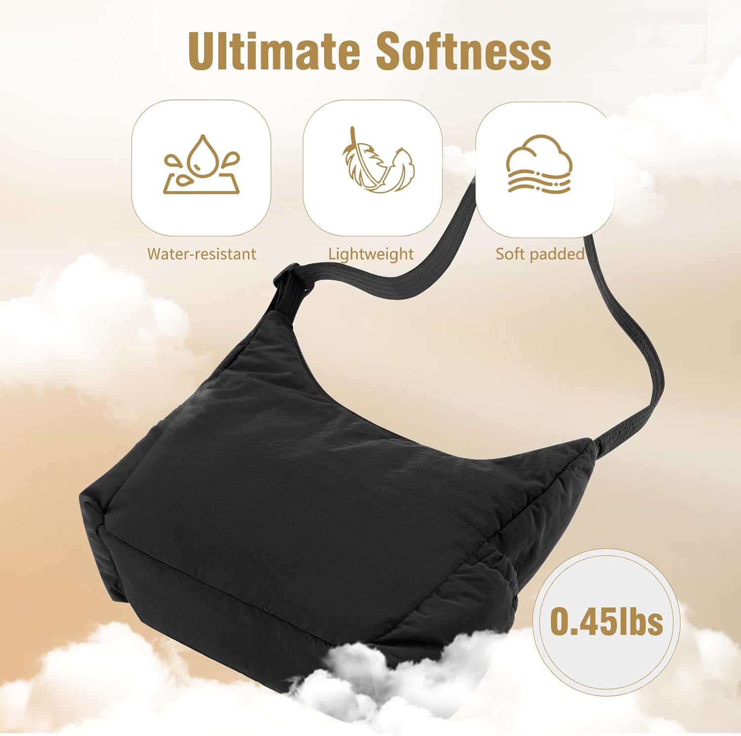 Nylon Hobo Crossbody Bags Lightweight Shoulder Bag Casual Work Travel Handbags 2025 Trendy with Adjustable Quilted Strap - Image 4