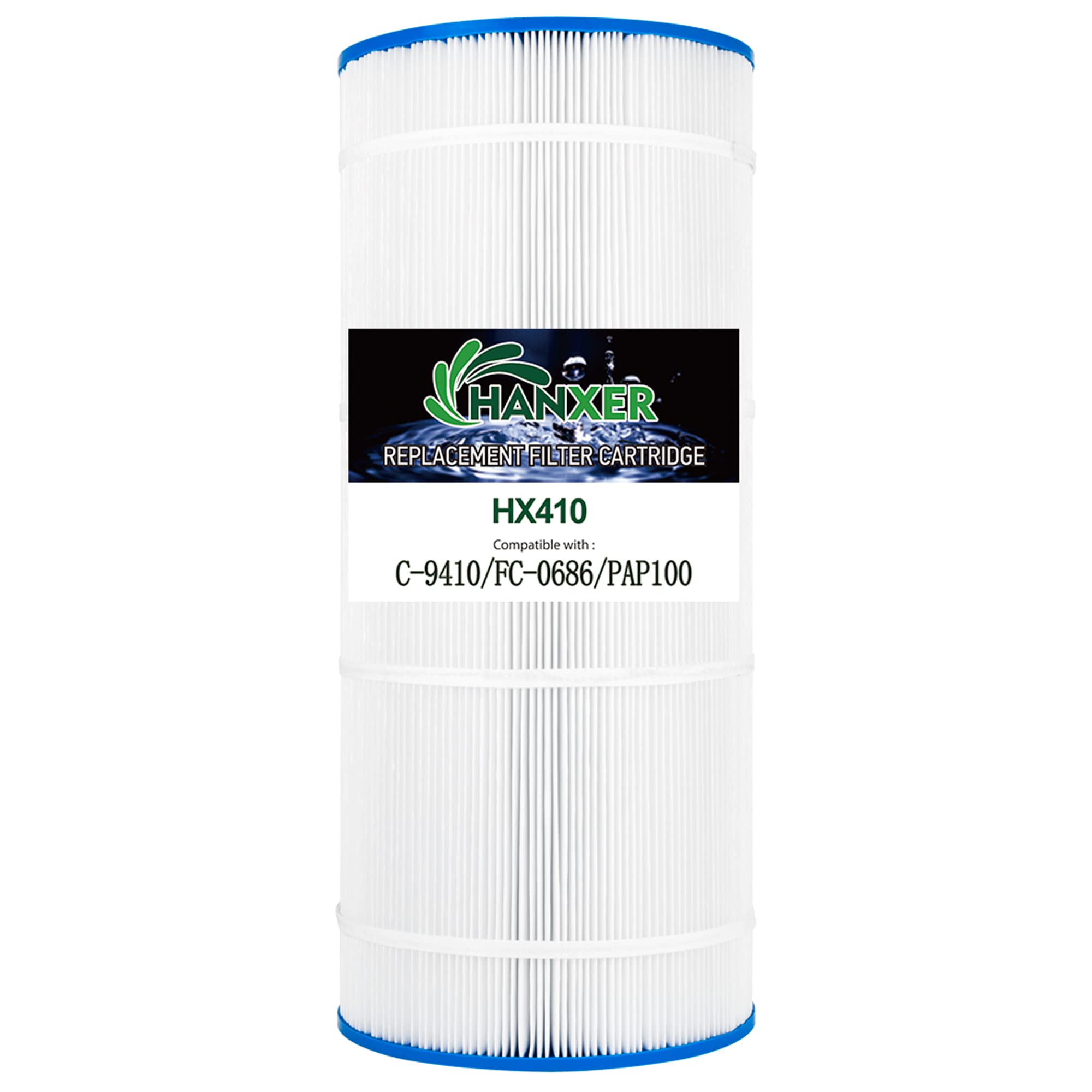 HANXER C-9410 Pool Filter Cartridge Replaces for PLF100A, CC100, CCRP100, PAP100, PAP100-4, Filbur FC-0686, 59054200, 160316, Predator 100, Clean & Clear 100, Darlly 10101, 100 sq.ft, 1 Pack