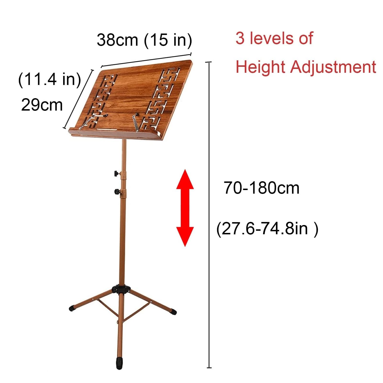 Soporte para partituras, portátil, plegable, de madera, trípode estable para lectura y visualización, ideal para actuaciones instrumentales y viajes