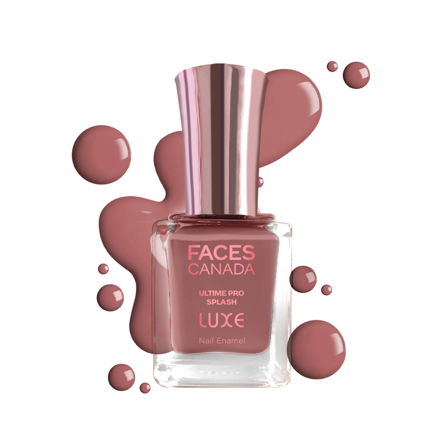 FACES CANADA Ultime Pro Splash Luxe Nail Enamel - Rose Dusk (L43), 12ml | Glossy Finish | Quick Drying | Long Lasting | High Shine | Chip Defiant | Even-Finish | Vegan | Non-Toxic | Ethanol-Free