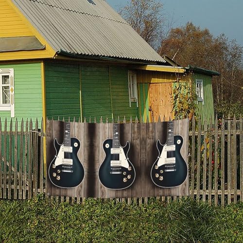 MINDBBDFJ Musical Guitar Print Banners And Signs For Outdoor/Indoor,Personalized Banner Customizable Parties Halloween Banner (180x90cm)4