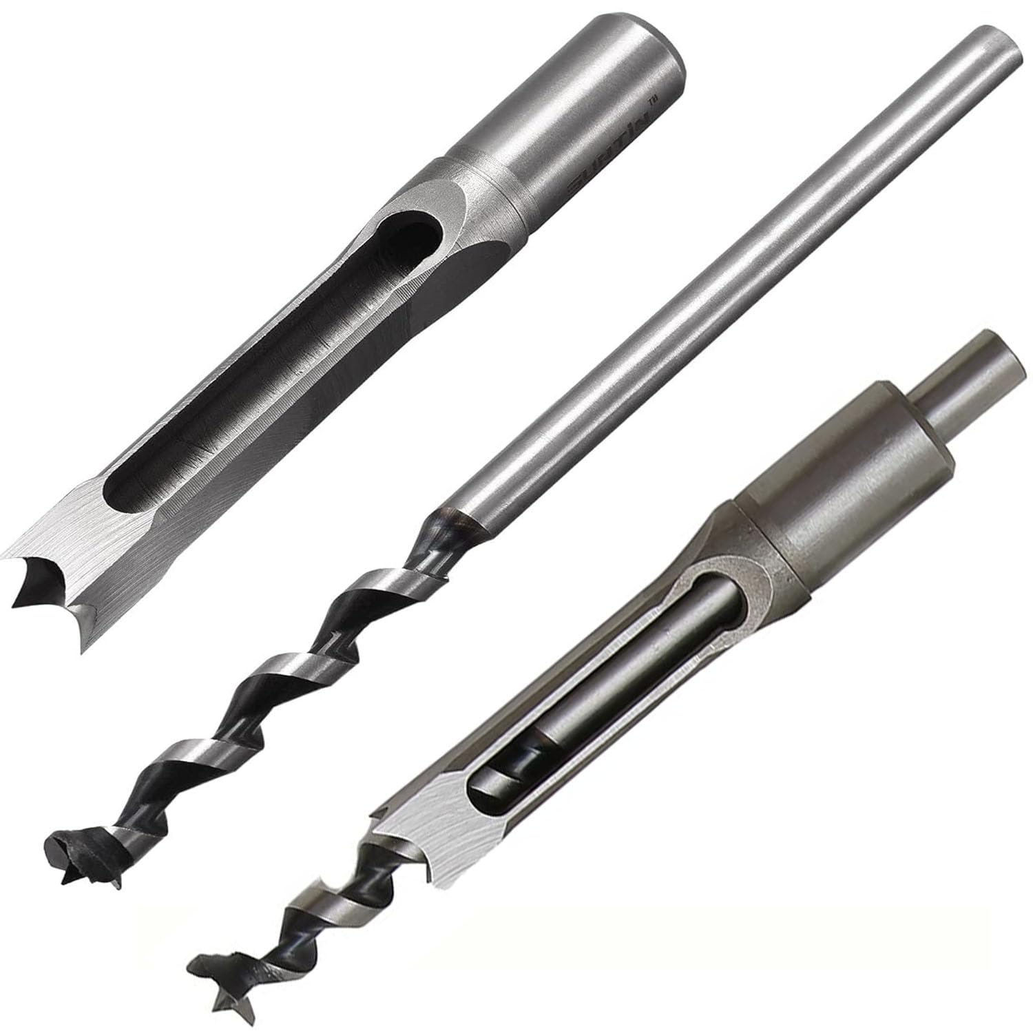 DIY Crafts 16mm, Square Hole Drill Bit, Steel Woodworking Mortiser Hardness Sharp Durable Mortising Chisel Set for Wood Mortising Chisel Bit Auger Spur Cutter Woodworking Carpentry Drilling Tool (2)