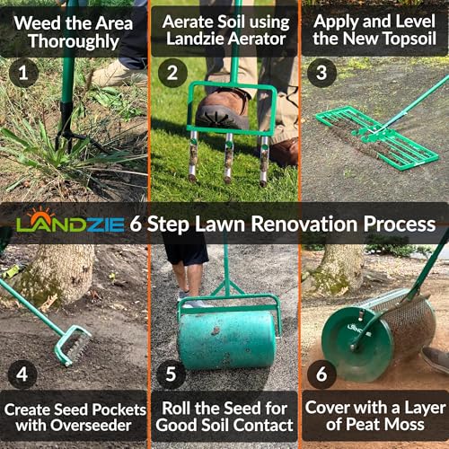 Image of Landzie - Lawn Aerator Tool 42 inch, Hollow Tine Core Aerator