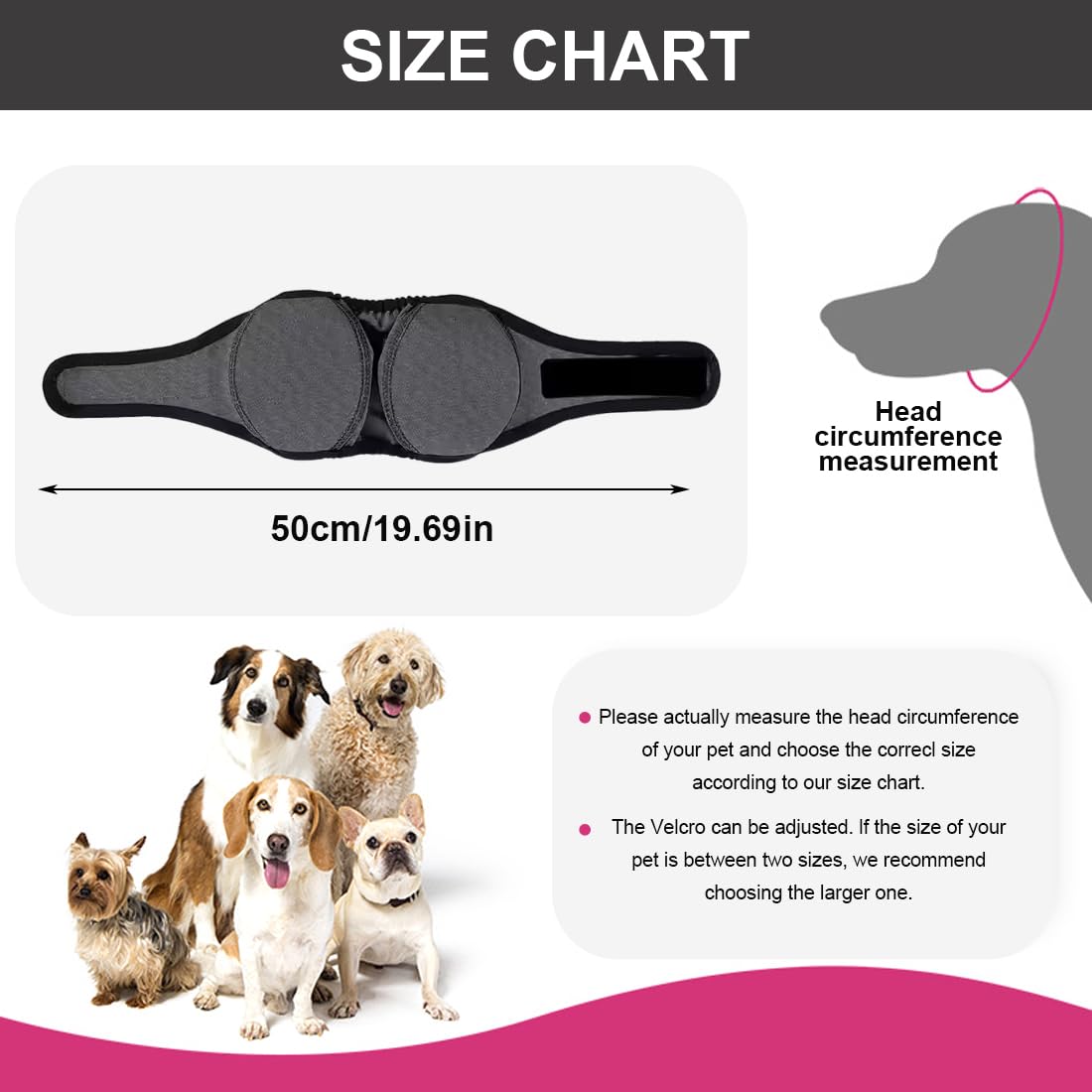 GXGM 1 Pcs Paraorecchie Cane,Copricapo Impermeabile Nuoto Estivo,Riduzione del Rumore,Cuffia Nuoto Cane,Con Nastro Autoadesivo Regolabile,Grigio(M)