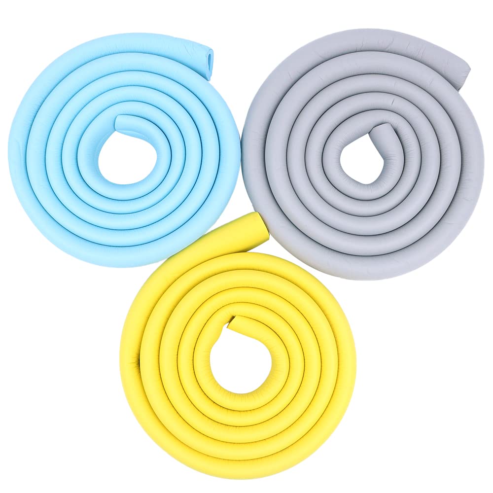WANGCL 4 juegos de protectores para bebés, protectores de bordes de 2 m, protector suave y grueso, no tóxico, protector de esquina para bebé, niños y niños (gris)