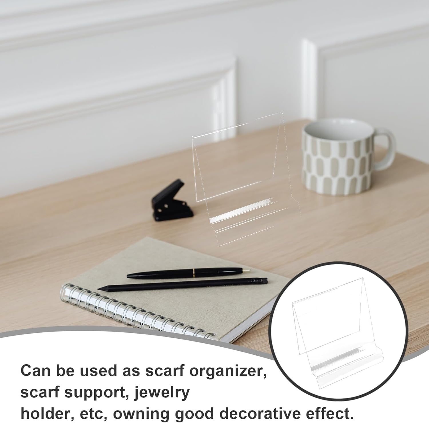 Homoyoyo Scarf Display Stand Acrylic Scarf Holder Band Holder Hair Accessory Organizer for Women Bedroom Closet Storage