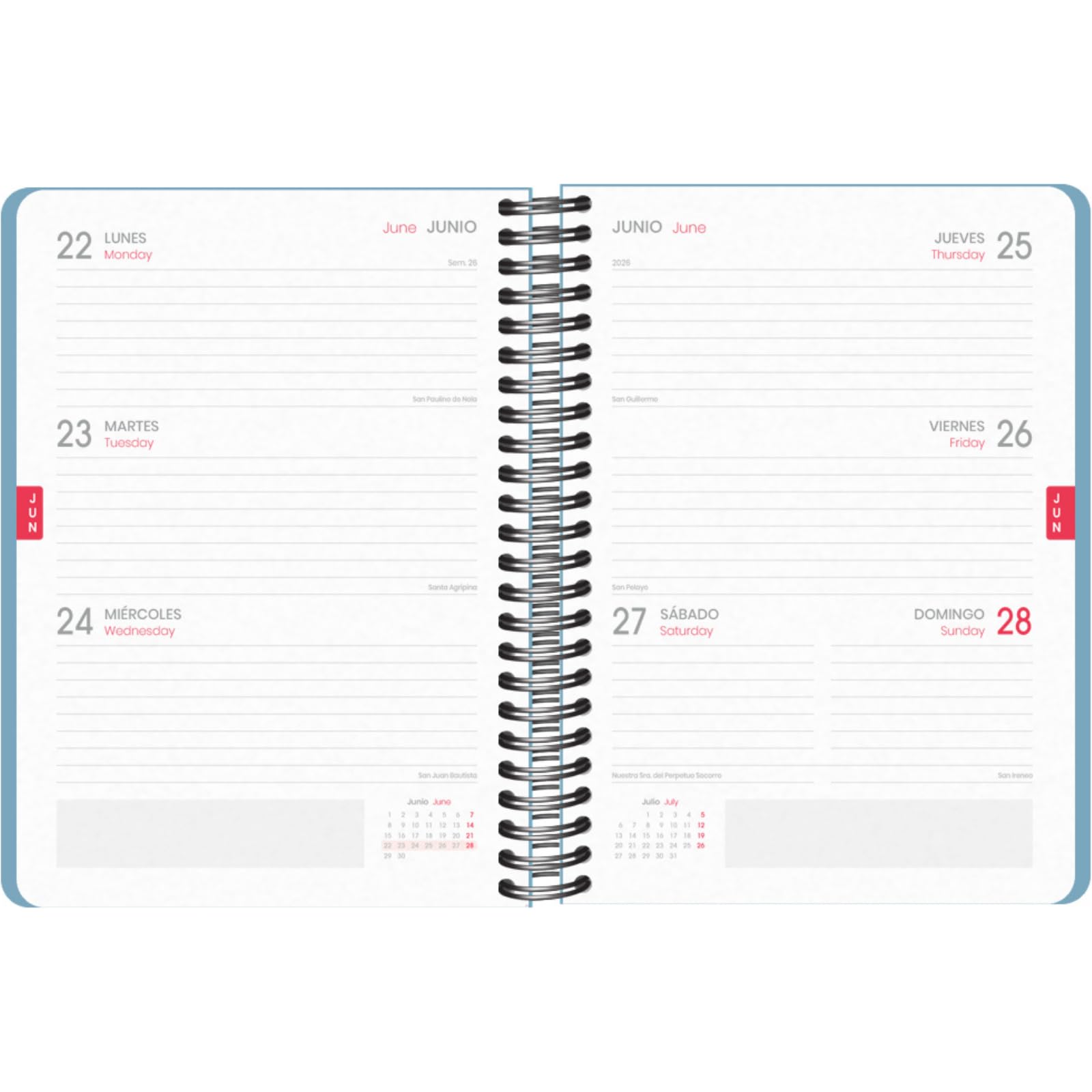 Dohe, School Planner 2025 2026, Week to View, A5 Size (15x21 cm), Spanish and English, September to June - Image 2
