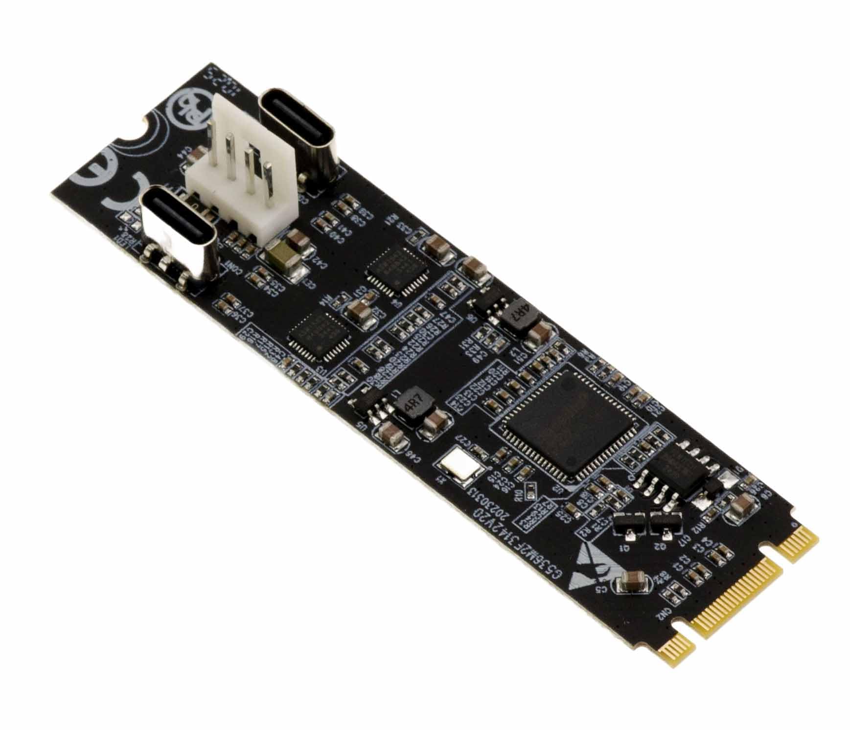 KALEA-INFORMATIQUE Carte M.2 M-Key 2 USB-C 10G ASM3142 | Carte M2 vers 2 ports USB C 10 Gbit/s avec chipset ASM3142