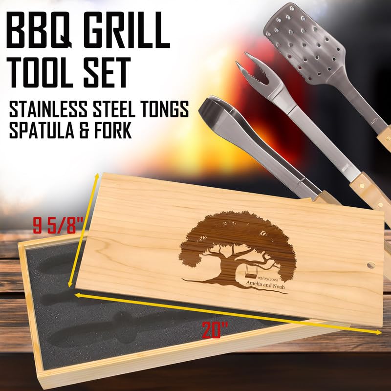 Set de parrilla con grabado personalizado Tree of Life miniatura 2