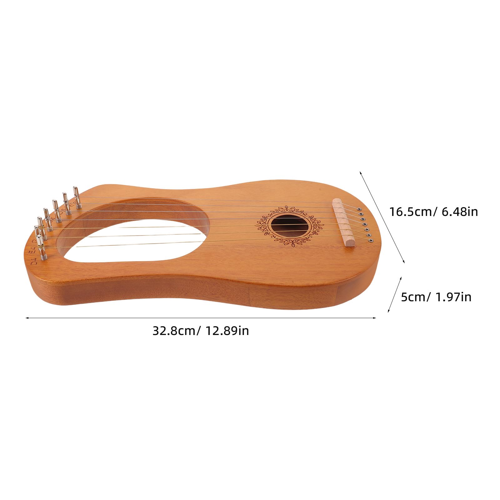 Kisangel 1 Set di arpa lira a 7 corde - Strumento lira portatile - Mini arpa con set di corde di ricambio, chiave di accordatura e adesivi per la scala per principianti e bambini