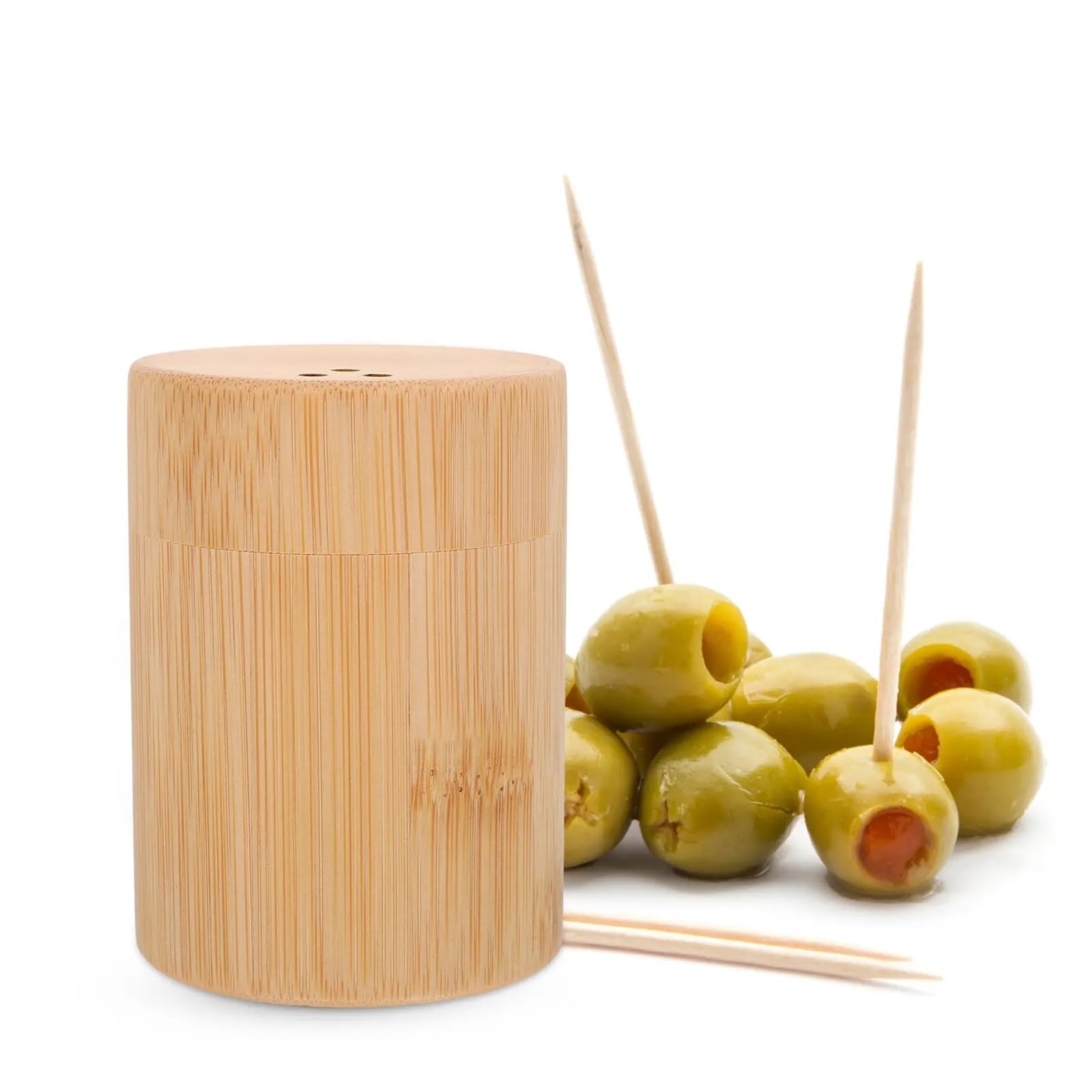 Gwyzax Toothpick Holder Bamboo Toothpick Holder Dispenser for Home Bar Restaurant Decorative Storage Box