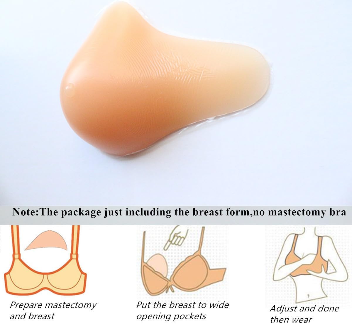 Breast Form Post Mastectomy Breast Prosthesis Right Lengthened Shape Breasts Only One Piece