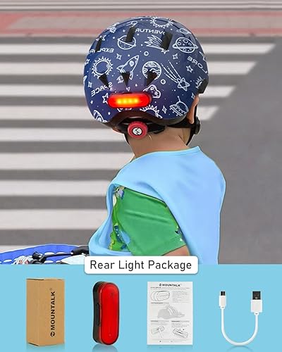 Miniatura 6 de Casco de bicicleta para niños y niñas, cascos ajustables para niños, desde bebé/bebé hasta niños, 1/2/3/4/5/6/7/8 años con luz/talla XS
