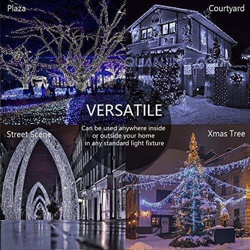 Weillsnow 66Ft 200 Led Christmas Lights, Connectable Plug In 8 Twinkle Modes Outdoor Indoor Lights For Christmas Tree Party Wedding Garden Decorations… (64Ft, White) #TOP4