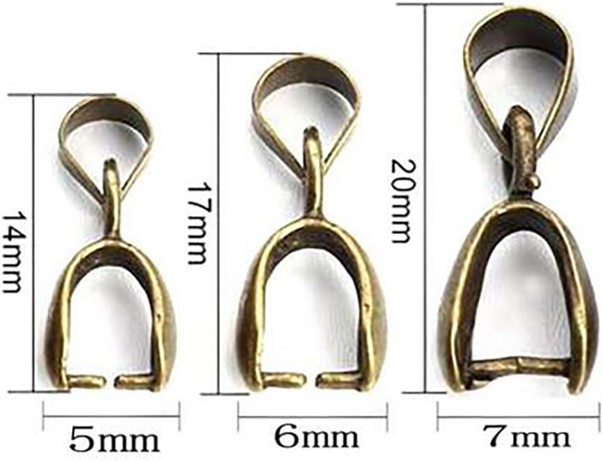 Fodattm 50 Pcs Copper Pinch Clip Clasp Bails Dangle Metal DIY Jewelry Findings Pendant Bail Bead Pendant Connector Necklace Clasps (Bronze - Image 3