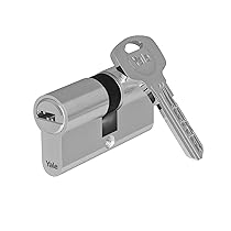 Yale Cilindro europeo 1000 PLUS Serie 40, 40 mm Nichel satinato Doppio cilindro con funzione di emergenza, con 4 chiavi incluse per garantire massima sicurezza, perfetto per porte d’ingresso e appartam
