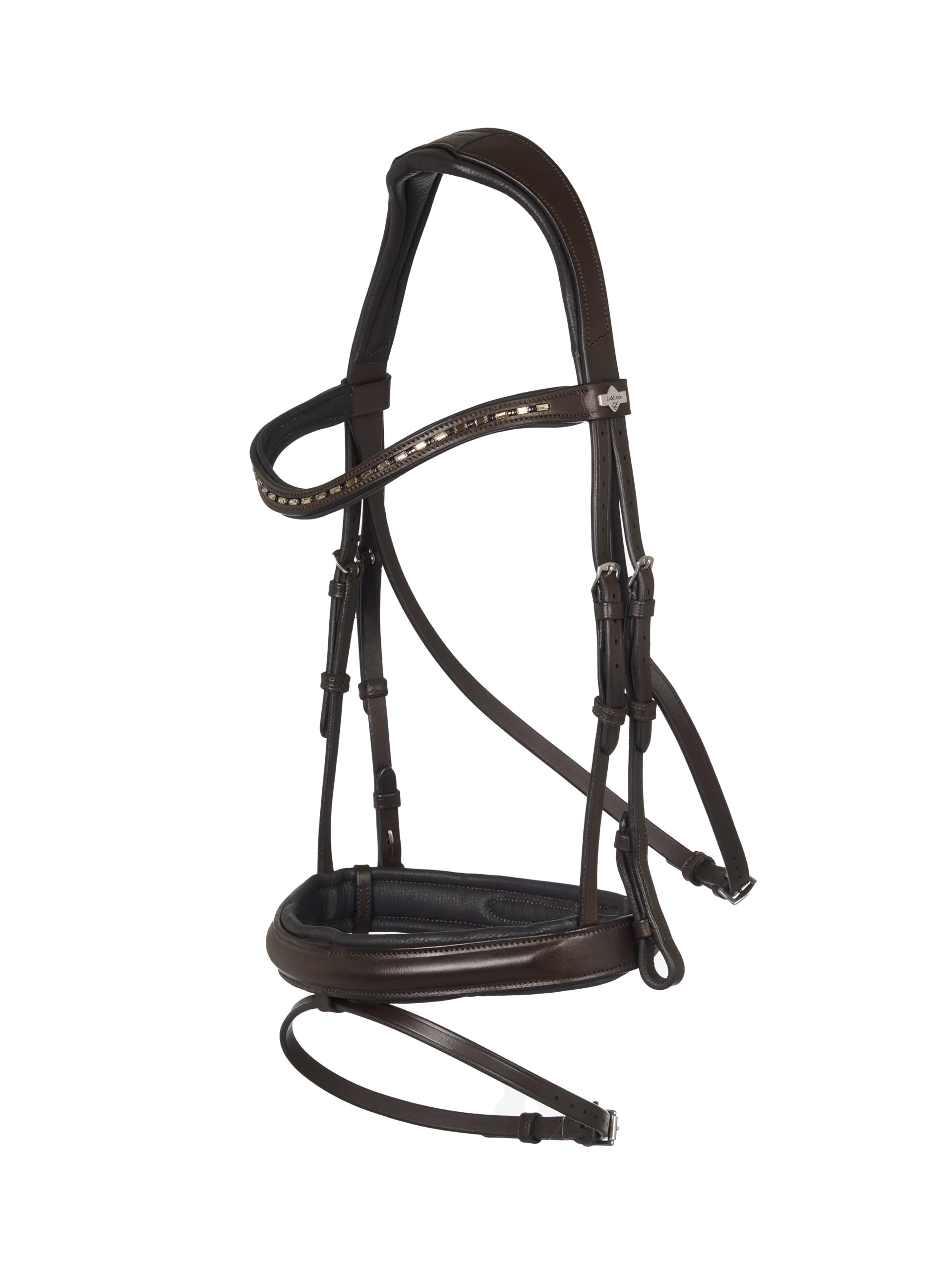 LeMieux Arika Anatomic Dressage Bridle - Brown/Silver - Full
