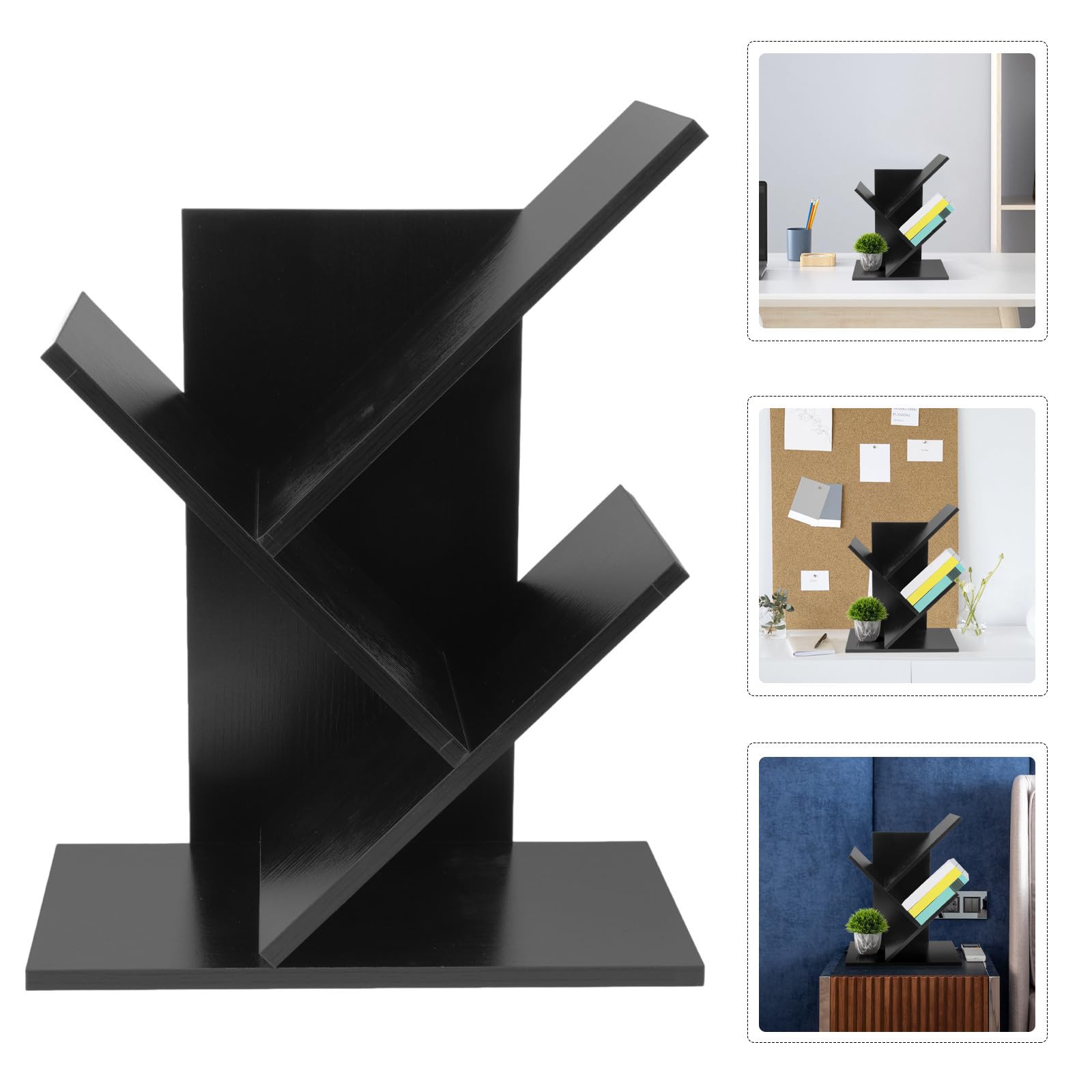 Alipis Libreria da Scrivania in Legno Nero per Ufficio e Workspace