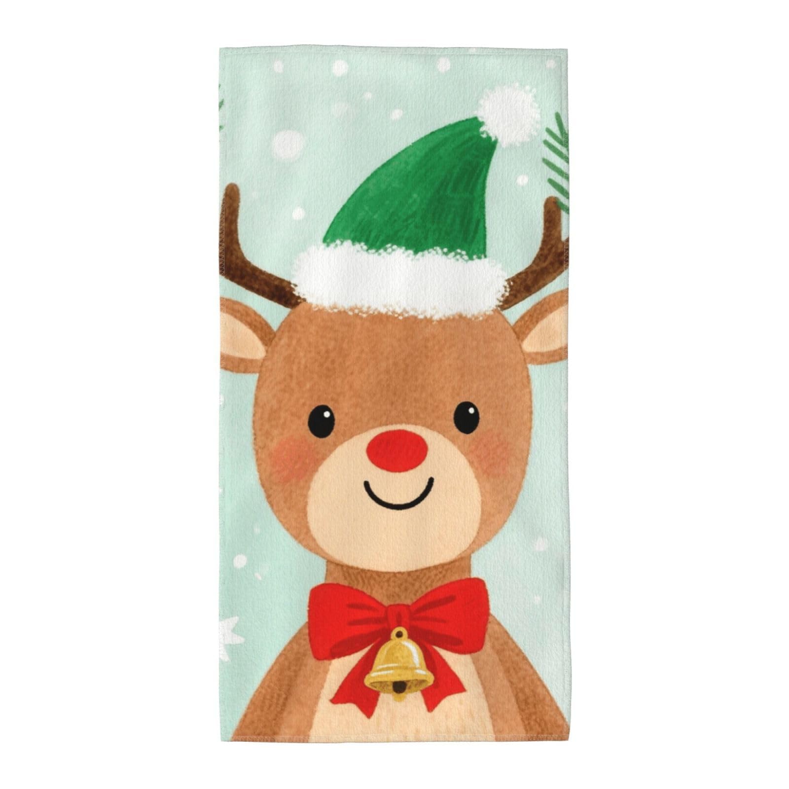 FekiLoot Absorbent Hand Towels 12"X24" Decorative Bathroom Towel Soft Microfiber Face Towel Christmas Deer Dish Kitchen Towels for Bathroom Kitchen Hotel Spa Bath Towels