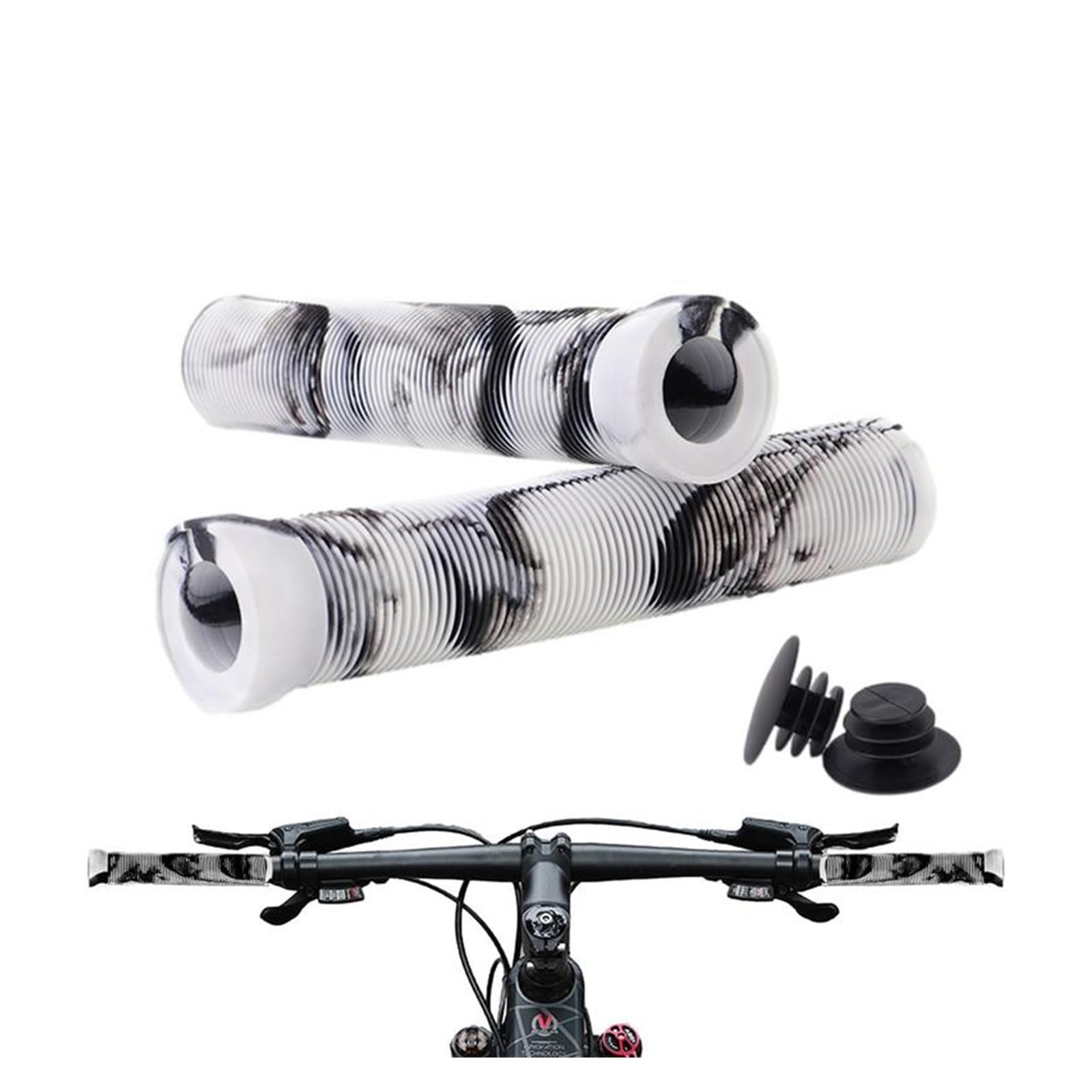 Impugnature di bici Manopole For Bici In Gomma Manicotto For Manubrio Da Ciclismo Con Design Antiscivolo Copertura For Manopole In Gomma Morbida Antiscivolo Compatibile Con MTB BMX Impugnature ergonom