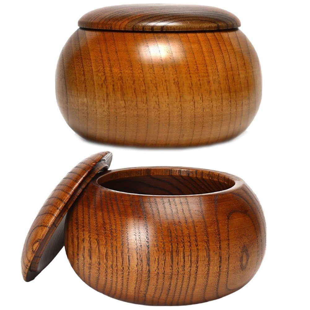 2 szt. Drewniana miska do szachów Go Szachy stojak na kamienie gra planszowa Go Bowl Gry Akcesoria do gier w szachy