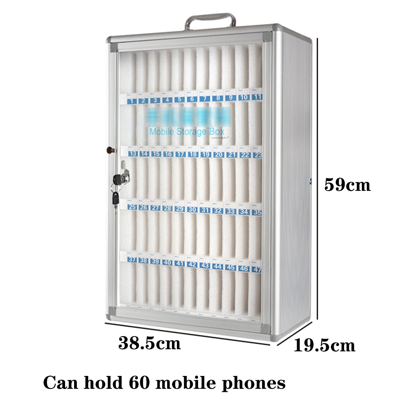Armoire de rangement murale pour téléphone portable – Casier transparent verrouillable pour téléphone portable d'atelier, gestion des employés, boîte de rangement sécurisée pour téléphone portable