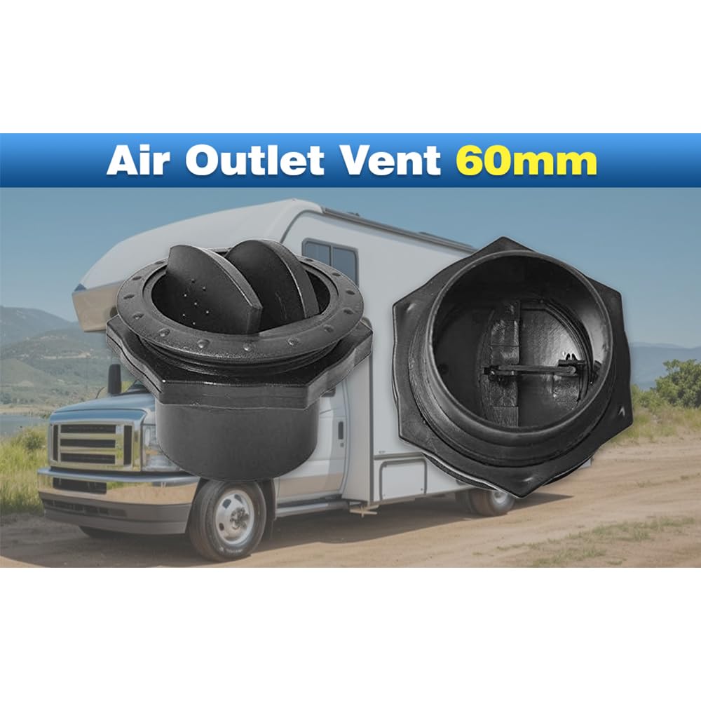 Nero 60mm Bocchetta Aria Condizionata Auto Ventilazione Universale A/C Griglia per Camper RV
