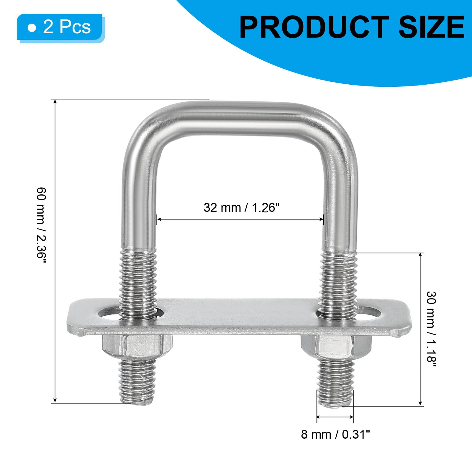 PATIKIL Square U-Bolts - Image 2